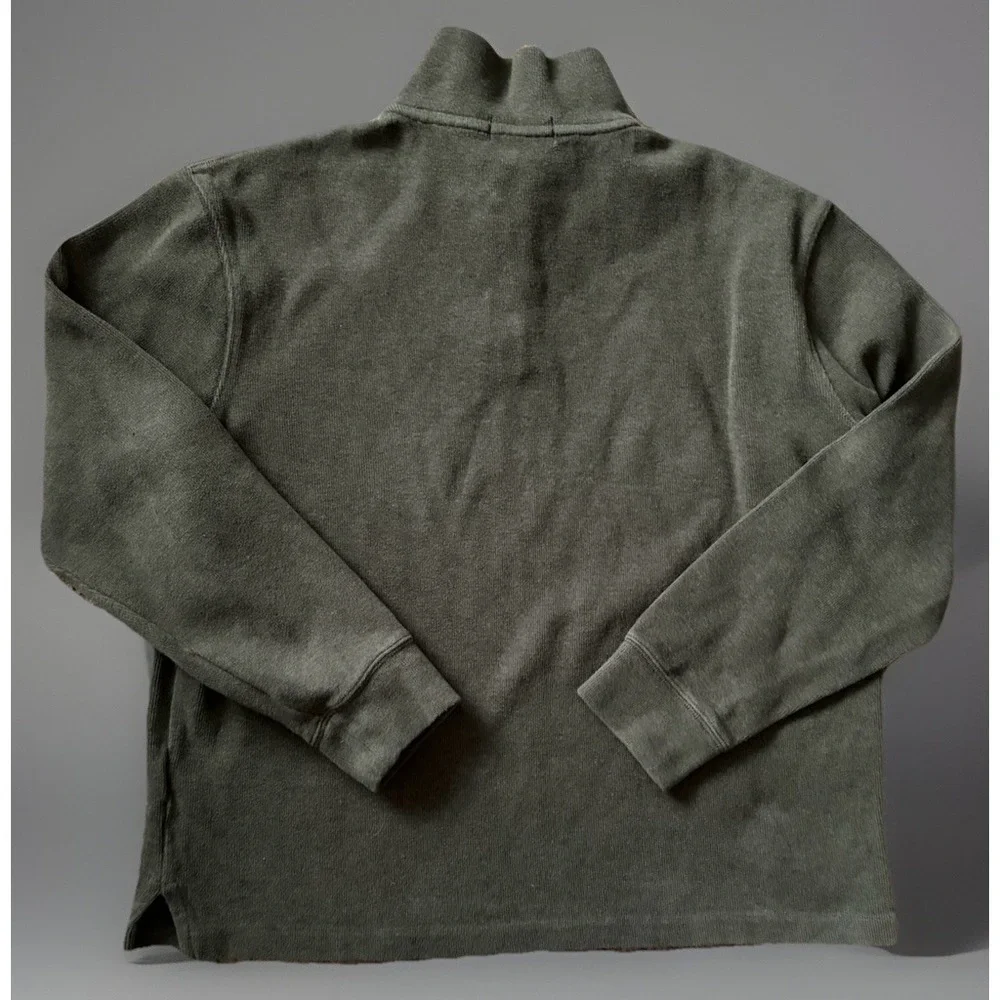 Polo Ralph Lauren Quarter Zip Pullover Sweater Green Pony Logo Medium JBHS